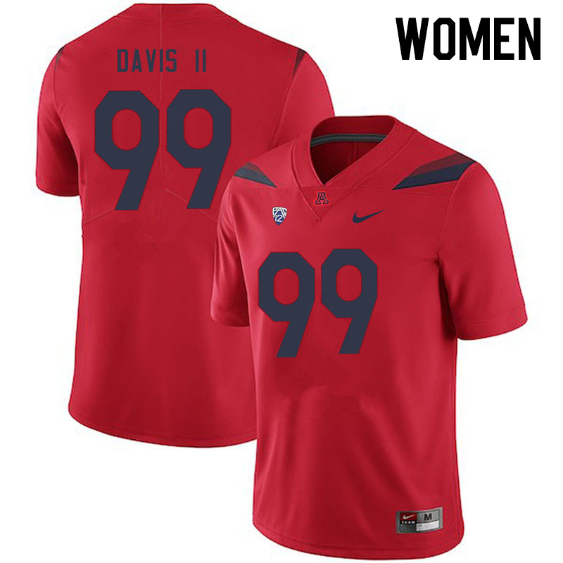 Women #99 Russell Davis II Arizona Wildcats College Football Jerseys Stitched-Red - Click Image to Close